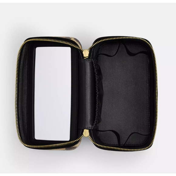 Coach CCF43 Cosmetic Case With Leopard Print, Gold/Leopard Multi, New - Picture 2 of 10